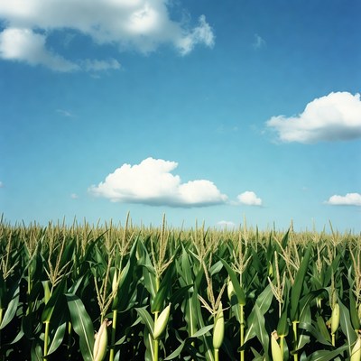 Corn Field Under Blue Sky
