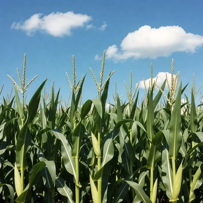 Corn Field Under Blue Sky