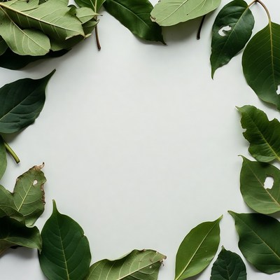 Green Leaves Arranged in Circle