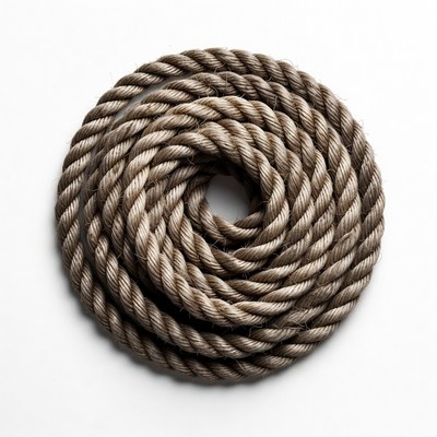 Coiled Rope on White Background