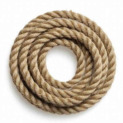 Coiled Rope on White Background