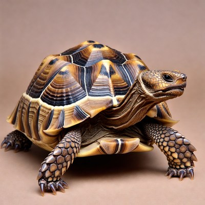 Radiated Tortoise on Neutral Background