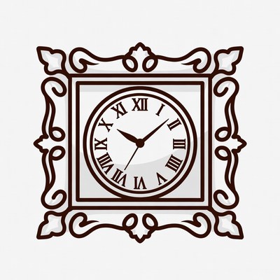 Ornate Clock with Roman Numerals