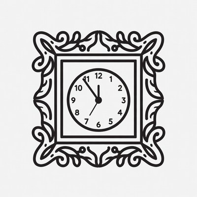 Ornate Clock at 12 O'Clock