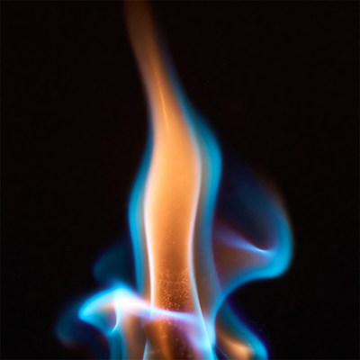 Burning Flame on Black Background