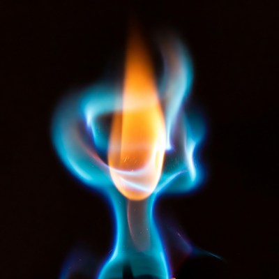 Burning Flame on Black Background