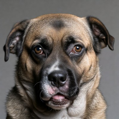 Brown boxer dog close-up