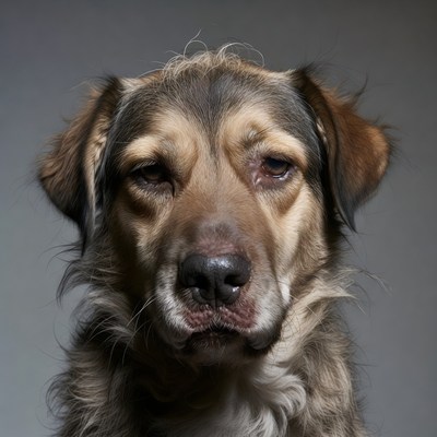 Close-up of sleepy brown dog