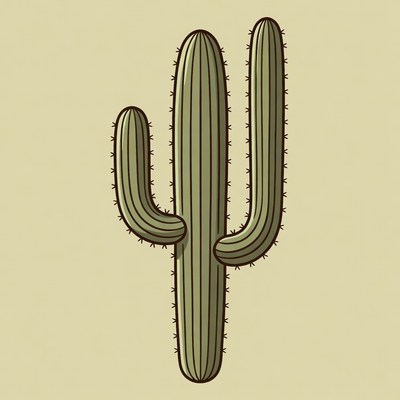 Cartoon saguaro cactus illustration