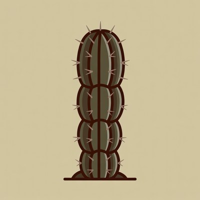 Cartoon spiny cactus plant