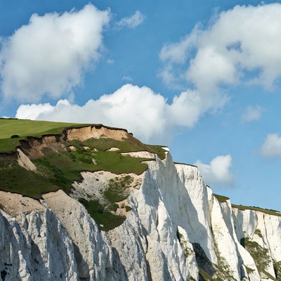 White Cliffs with Green Grass