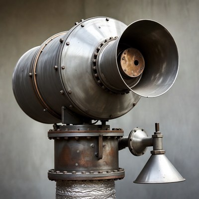 Steampunk Brass Telescope on Stand