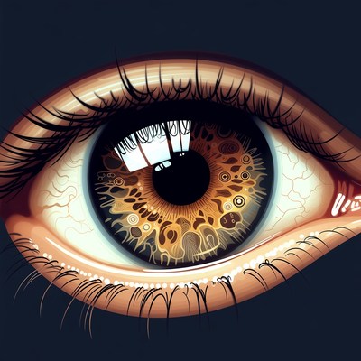 Detailed Brown Human Eye Illustration