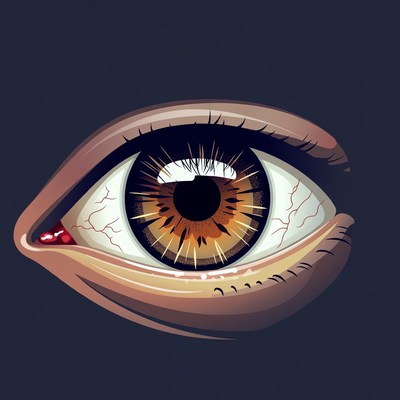 Close-up brown eye illustration