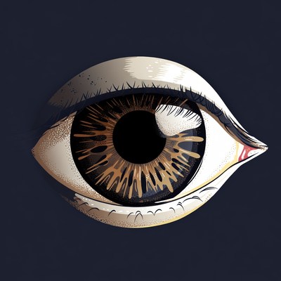 Detailed brown human eye illustration