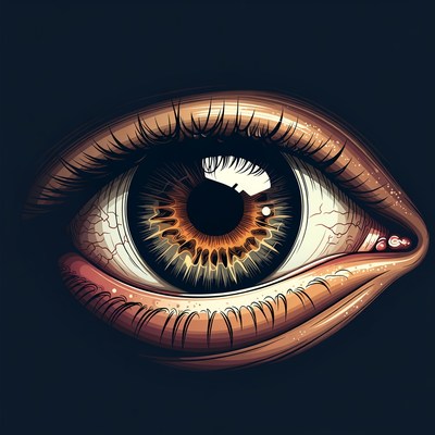 Detailed Brown Human Eye Illustration