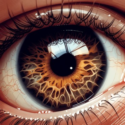 Close-up hazel eye illustration
