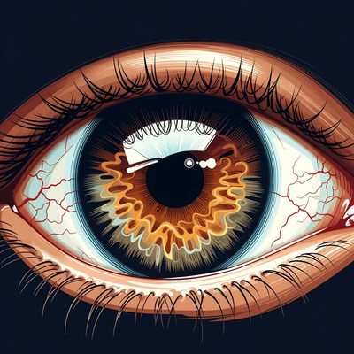 Detailed Brown Human Eye Illustration