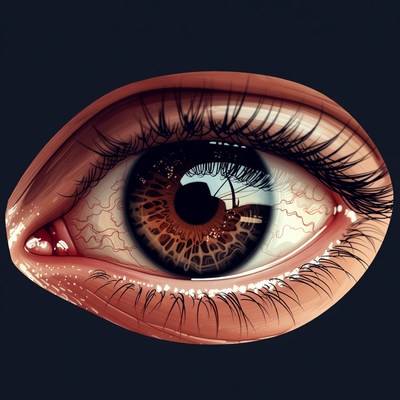 Detailed Brown Human Eye Illustration