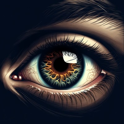 Close-up of vibrant blue eye