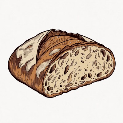 Sliced Artisan Bread Loaf