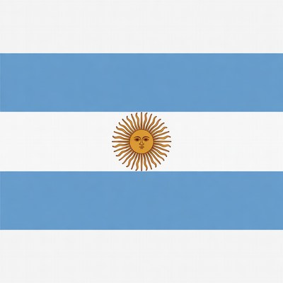 Argentine Flag with Sun of May