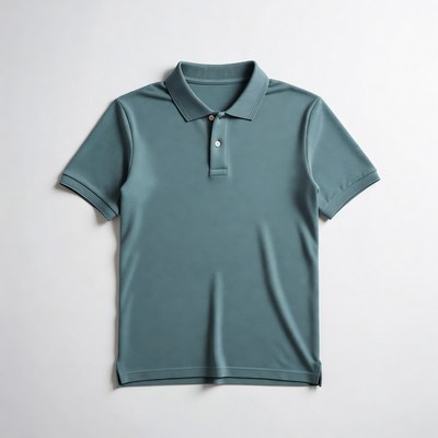 Teal Polo Shirt on White Background