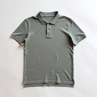 Gray Polo Shirt Flat Lay