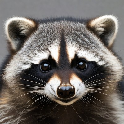 Close-up raccoon face
