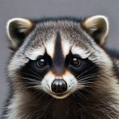 Closeup of cute raccoon face