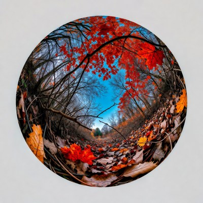 Circular Autumn Forest Path