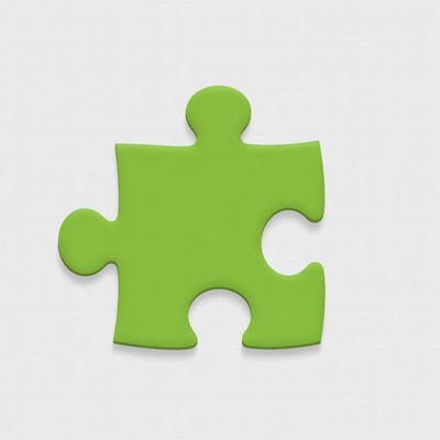 Green jigsaw puzzle piece