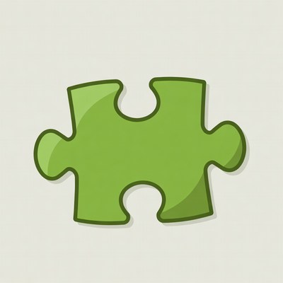 Green puzzle piece illustration