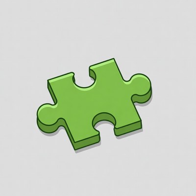 Green puzzle piece illustration