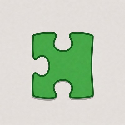 Green Jigsaw Puzzle Piece