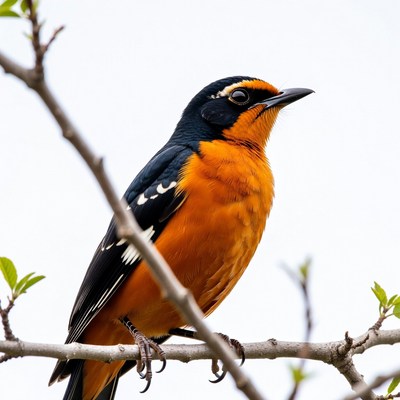 Orange-breasted Bunting on Branch
