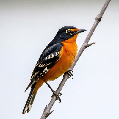 Baltimore Oriole perched on branch