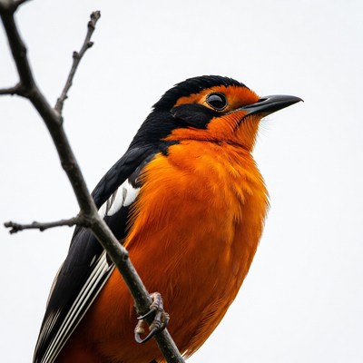 Baltimore Oriole perched on branch