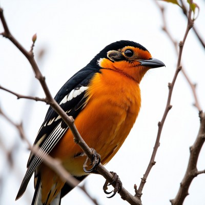 Baltimore Oriole perched on branch