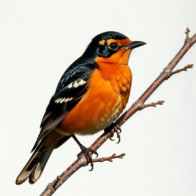 Baltimore Oriole perched on branch