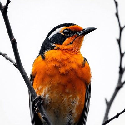 Orange-breasted Bunting on Branch