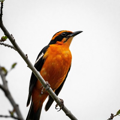 Baltimore Oriole perched on branch