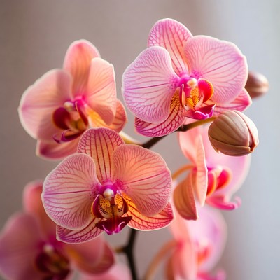 Pink Phalaenopsis Orchids Blooming