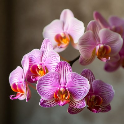 Pink Phalaenopsis Orchids on Stem