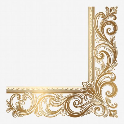 Gold Ornate Corner Border Design