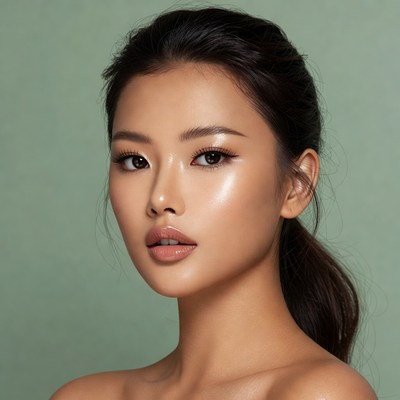 Beautiful Asian woman close-up portrait