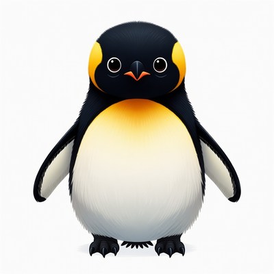 Cute cartoon emperor penguin