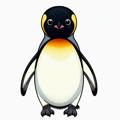 Cute Cartoon Emperor Penguin