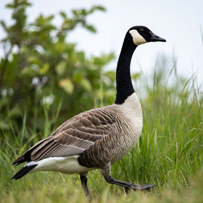 Canada Goose Standing in Grass
