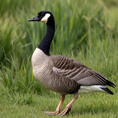 Canada Goose Standing in Grass
